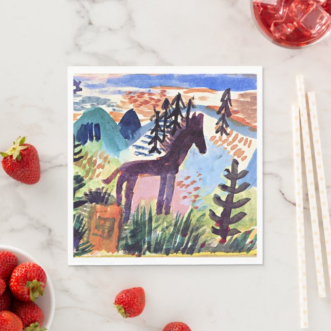 Klee - The Horse, famous painting Napkin (Insitu)