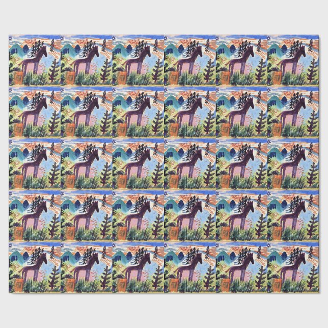 Klee - The Horse, famous painting Wrapping Paper (Seam)