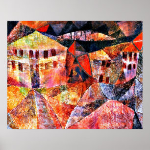 Klee - The Hotel, famous painting, Poster