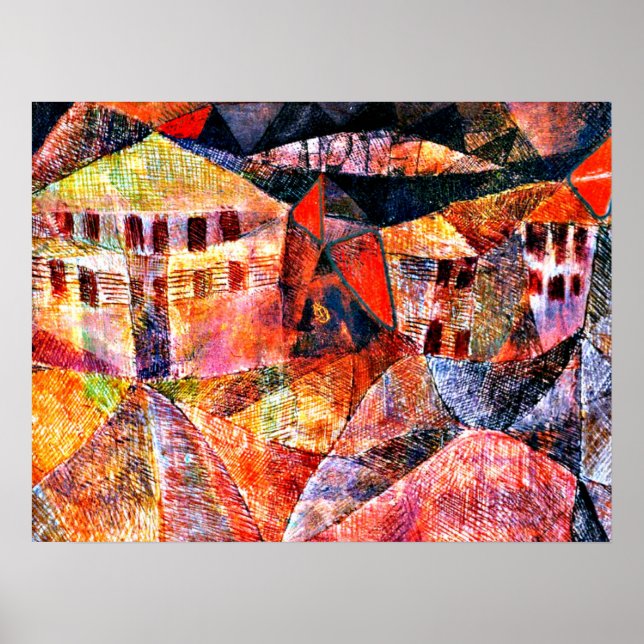 Klee - The Hotel, famous painting, Poster (Front)