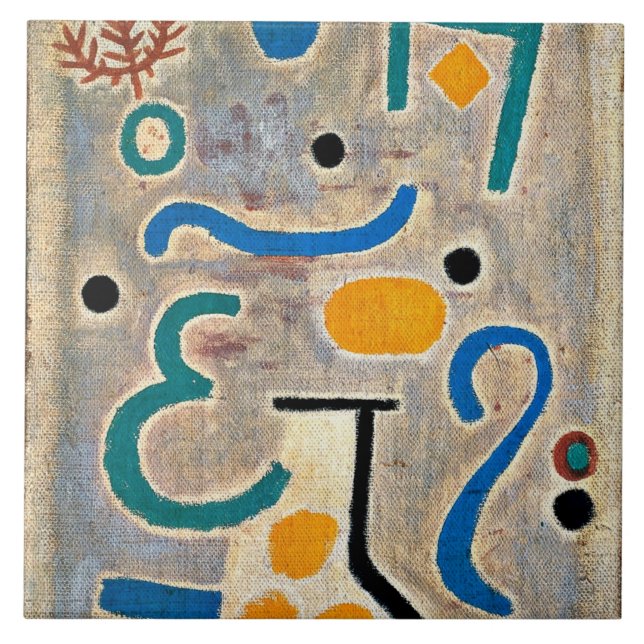Klee: The Vase abstract art Ceramic Tile (Front)