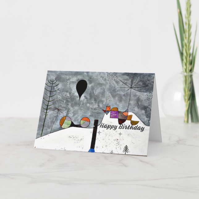 Klee - Winter, Paul Klee painting, Birthday wishes Card (Front)