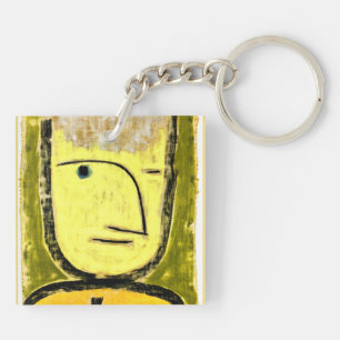 Klee - Yellow-Green, abstract artwork Key Ring