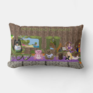 KLeighE and Dharma in Tree House with Bears Lumbar Cushion