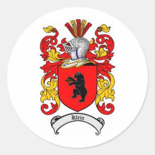 KLEIN FAMILY CREST -  KLEIN COAT OF ARMS CLASSIC ROUND STICKER