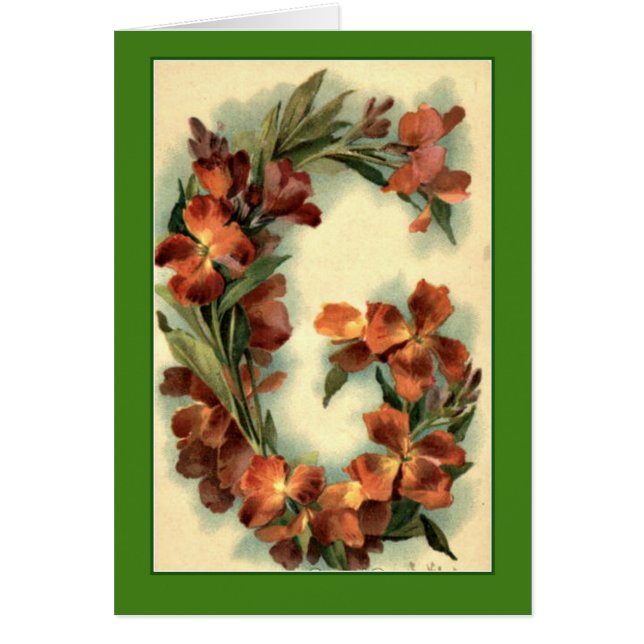 Klein Flower Alphabet Letter G Orange Nasturtiums (Front)