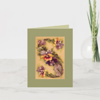 Klein Flower Alphabet S -- NOTE CARD DKGR