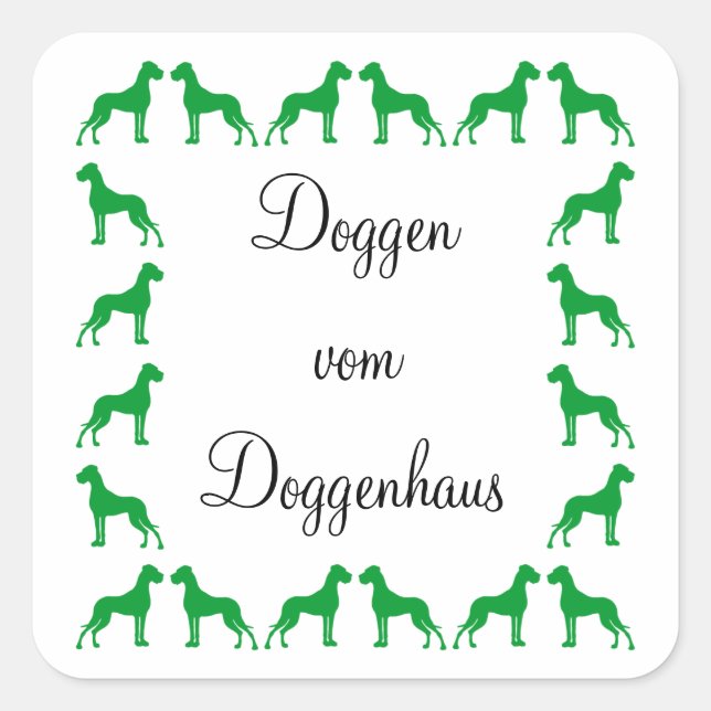 Kleine Doggenaufkleber Square Sticker (Front)