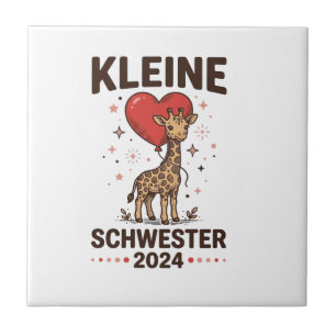 Kleine Schwester 2024 Cute Giraffe Sister Design_1 Ceramic Tile