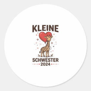 Kleine Schwester 2024 Cute Giraffe Sister Design_1 Classic Round Sticker