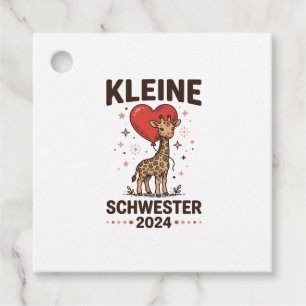 Kleine Schwester 2024 Cute Giraffe Sister Design_1 Favour Tags