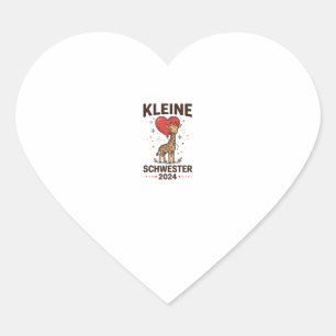 Kleine Schwester 2024 Cute Giraffe Sister Design_1 Heart Sticker