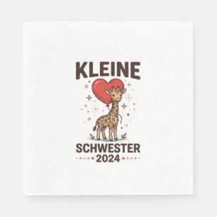 Kleine Schwester 2024 Cute Giraffe Sister Design_1 Napkin