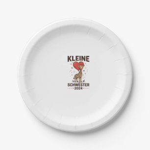 Kleine Schwester 2024 Cute Giraffe Sister Design_1 Paper Plate