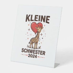 Kleine Schwester 2024 Cute Giraffe Sister Design_1 Pedestal Sign