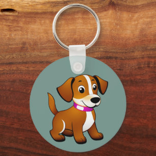 Kleiner brauner Hund, stehend - Key Ring