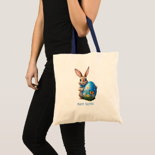 Kleiner Osterhase mit blauem Osterei - Tote Bag