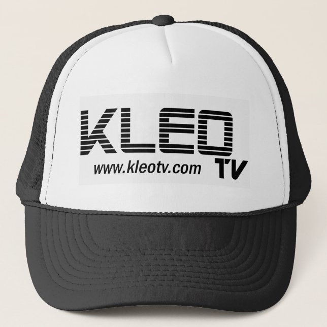 KLEO TV white logo Web Trucker Hat (Front)