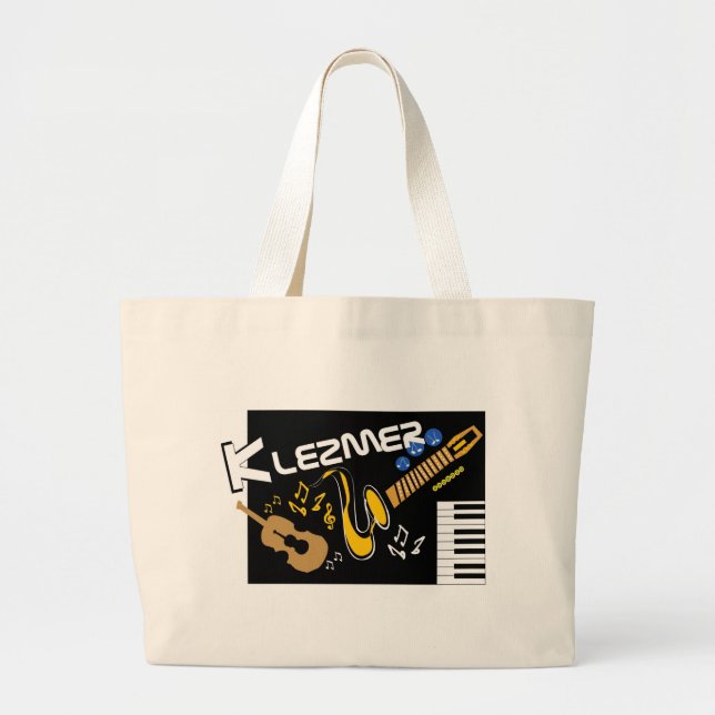 Klezmer Large Tote Bag (Front)
