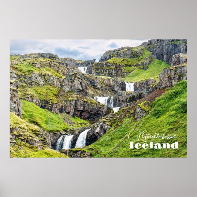 Klifbrekkufossar, Iceland Poster (Front)