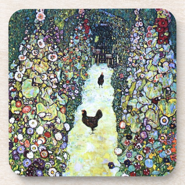 Klimpt Chickens in the Garden Coaste Coaster (Front)
