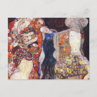 Klimt Adorn the bride with veil and wreath Postcard