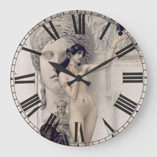 Klimt Allegory of Sculpture Art Wall Clock (Front)