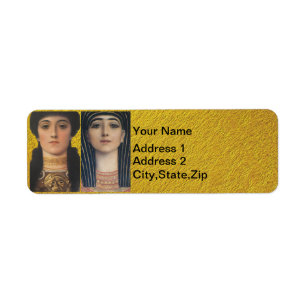 Klimt Ancient Greece Egypt Goddess Portraits Return Address Label