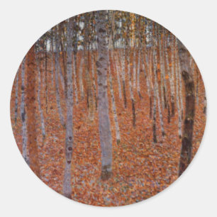 Klimt Beechwood-Forest Classic Round Sticker