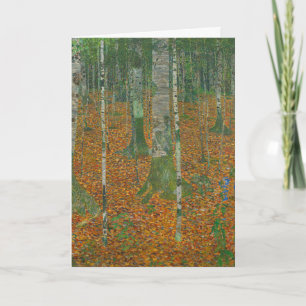 Klimt Birch Forest Autumn Landscape Art Holiday Card