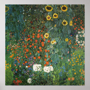 Klimt - Farm Garden With Sunflowers 1907 Poster
