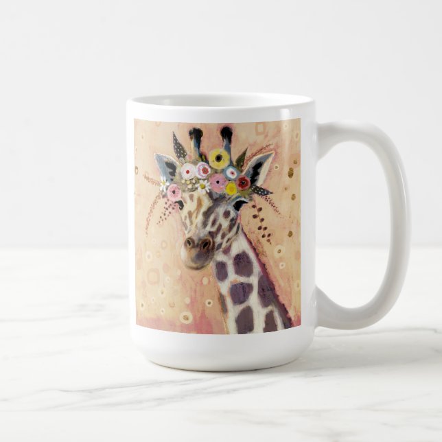 Klimt Giraffe | Adorned In Flowers Coffee Mug (Right)