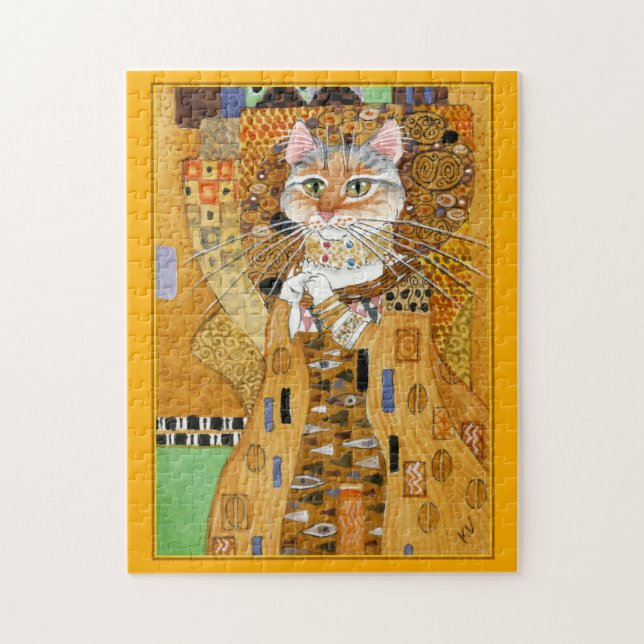 Klimt Gold Cat spoof jigsaw puzzle (Vertical)