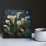 Klimt Golden Calla Lilies Symbolism Art Nouveau Ce Ceramic Tile<br><div class="desc">This ceramic tile showcases a stunning depiction of Calla Lilies inspired by Gustav Klimt's "golden phase". Klimt's use of gold leaf and vibrant colours create an opulent, mosaic-like effect, adding depth and texture to the artwork. Calla Lilies symbolise rebirth and purity, making this tile a meaningful addition to any home...</div>