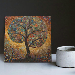 Klimt Golden Tree of Life Abstract Art Nouveau Cer Ceramic Tile