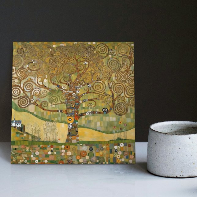 Klimt Golden Tree of Life Abstract Art Nouveau Cer Ceramic Tile (Creator Uploaded)