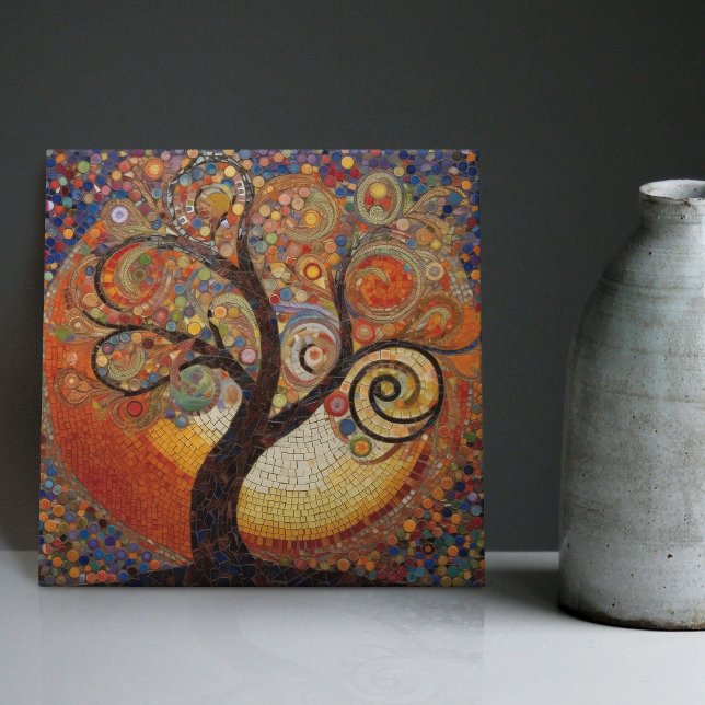 Klimt Golden Tree of Life Abstract Art Nouveau Ceramic Tile (Creator Uploaded)