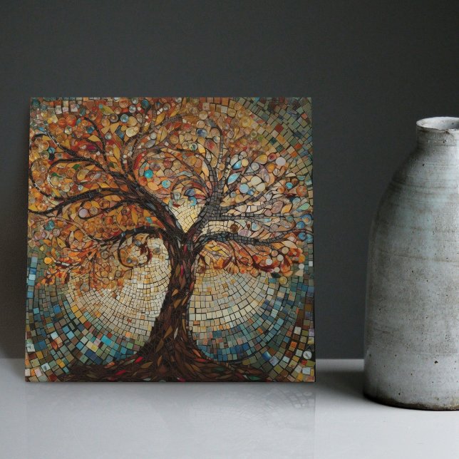 Klimt Golden Tree of Life Abstract Art Nouveau Ceramic Tile (Creator Uploaded)