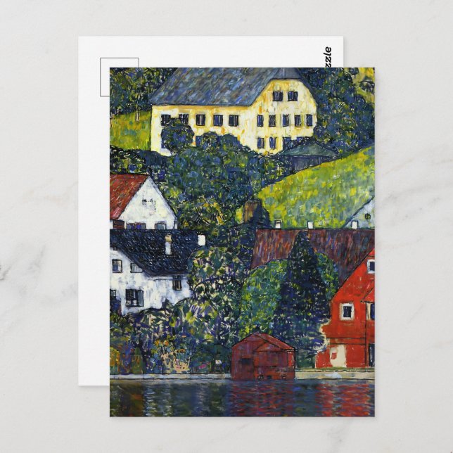 Klimt Houses at Unterach am Attersee Landscape Postcard (Front/Back)
