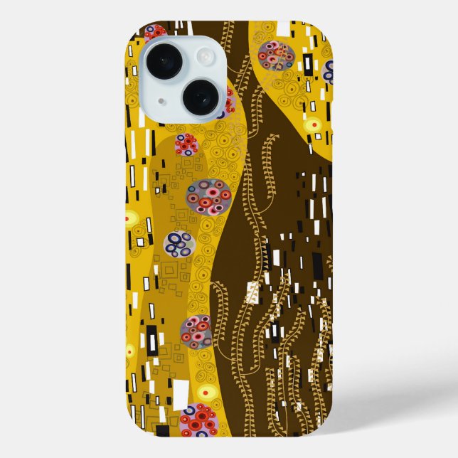 Klimt Inspired Gold Pattern Art Nouveau The Kiss Case-Mate iPhone Case (Back)