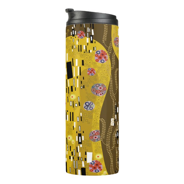 Klimt Inspired Gold Pattern Art Nouveau The Kiss Thermal Tumbler (Rotated Right)