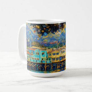 Klimt-inspired Golden Monterey Harbor Dreams Coffee Mug