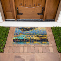 Klimt-inspired Golden Monterey Harbor Dreams