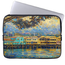 Klimt-inspired Golden Monterey Harbor Dreams