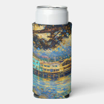 Klimt-inspired Golden Monterey Harbor Dreams