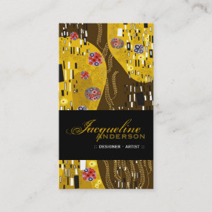 Klimt Inspired Pattern Art Nouveau Chic Gold Deco Business Card