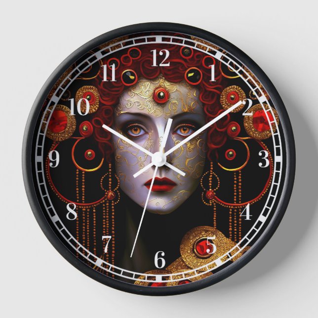 Klimt Inspired Queen Goddess Clock (Front)