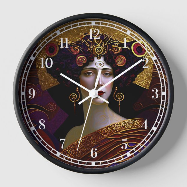 Klimt Inspired Queen Goddess Clock (Front)