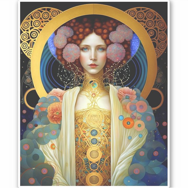 Klimt Inspired Queen Goddess Fantasy Art (Front)