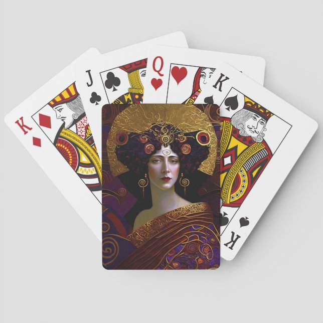 Klimt Inspired Queen Goddess Playing Cards (Back)